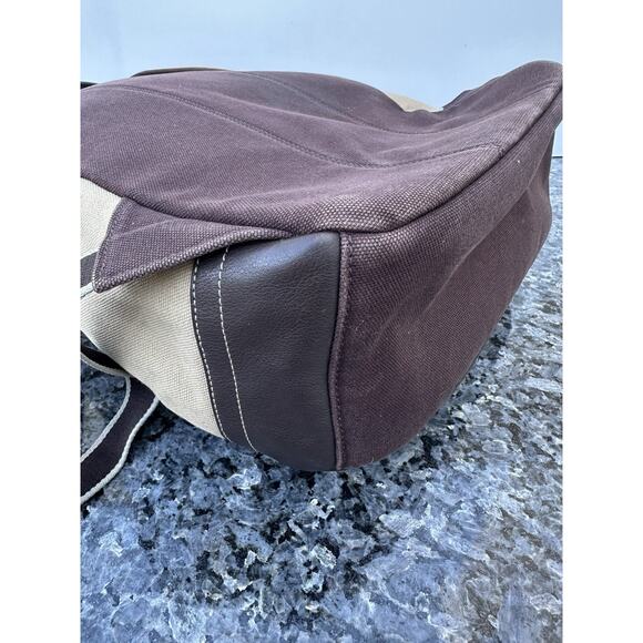 Coach Beige Heritage Web Backpack MISSING ZIP HANDLES - Picture 7 of 12